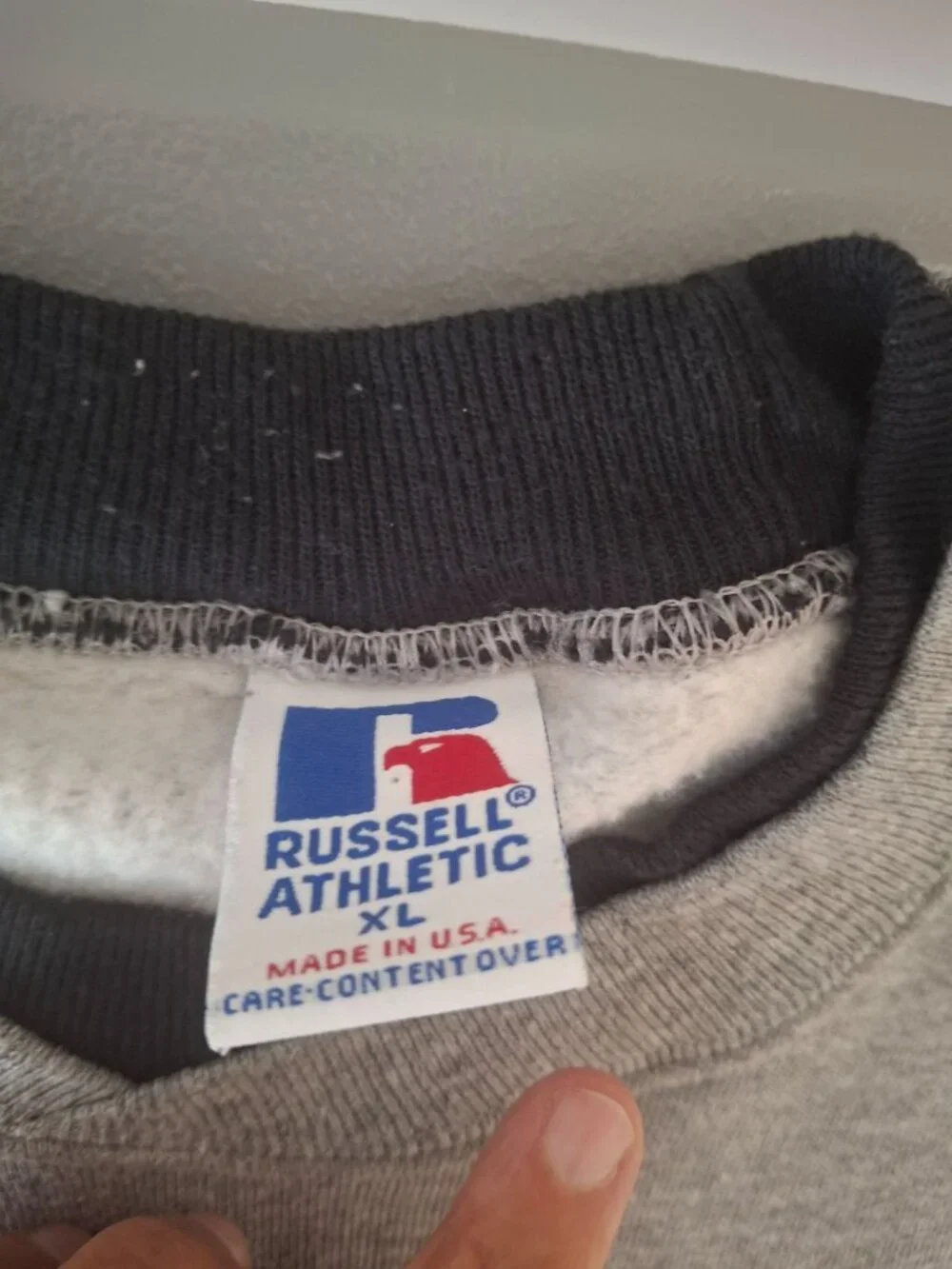 Vintage Russell Athletic Crewneck Sweatshirt XL Blue Gray USA Colorblock 90s
